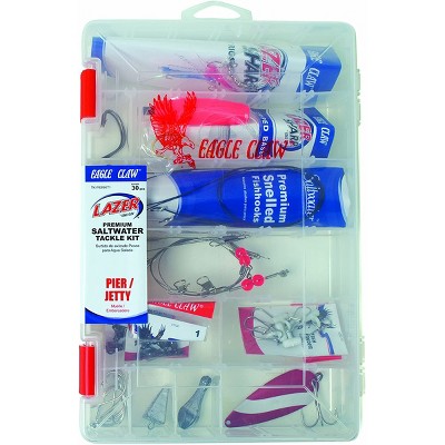 Eagle Claw Lazer Sharp Fluke Saltwater Tackle Kit, 30 Piece