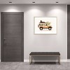 Amanti Art, 41" x 31" Black Panther on Car by Bodflorent Wood Framed Wall Art Print: Vintage Jeep & Foliage Decor - 4 of 4
