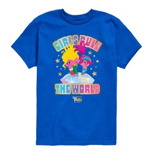 Boys' - Trolls - Girls Rule The World Poppy and Viva Short Sleeve Graphic T-Shirt - 1 of 4
