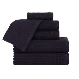 Modern Ribbed Cotton  Assorted Towel Set by Blue Nile Mills - 1 of 4