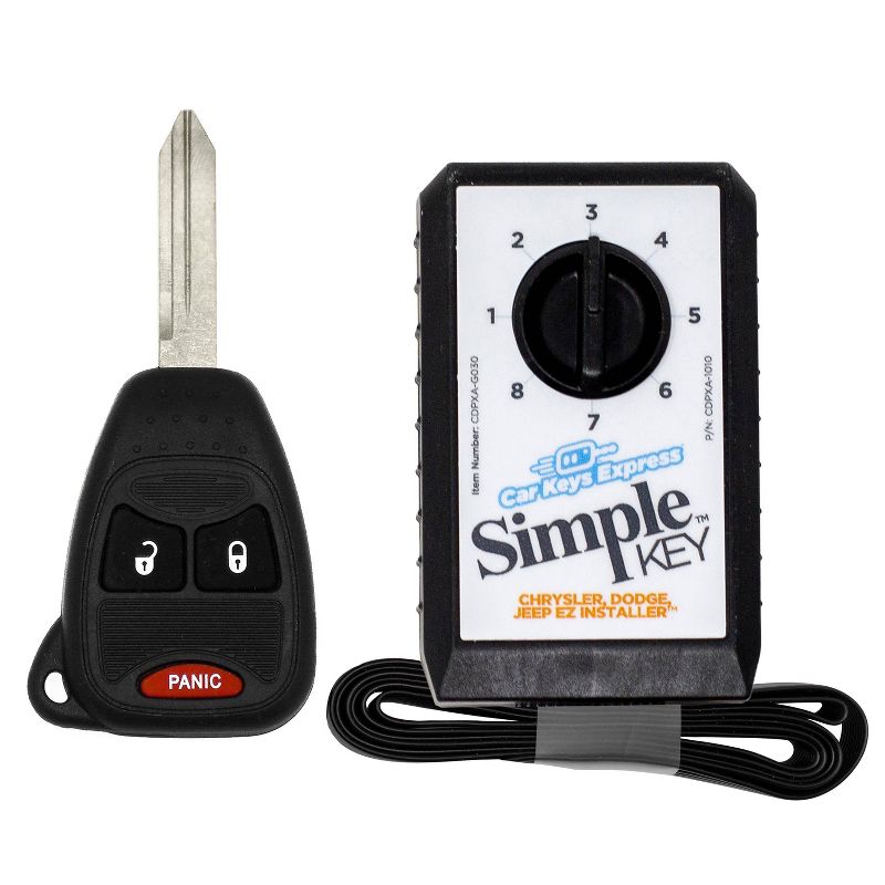 Car Keys Express 3 Button Universal Remote &#38; Key Combo Black, 1 of 10