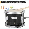 3 Piece Kids Drum Set With Cymbal-2 Drumsticks-Pedal-2 Toms-Throne Stool-Musical Instruments For Boys And Girls-Black - 2 of 4