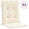 vidaXL Lowback Chair Cushion Set of 2 Cream Oxford fabric (100% polyester) - 2 of 4