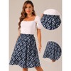 Allegra K Women's Floral Elastic Waist Knee Length A-line Summer Skirt - 2 of 4