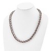 Black Bow Jewelry Men's 11mm Stainless Steel & Brown Plated Spiga Chain Necklace, 24 In - 3 of 4