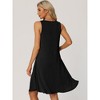 cheibear Women's Sleeveless Round Neck Tank Dress Sleepwear with Pockets - 3 of 4