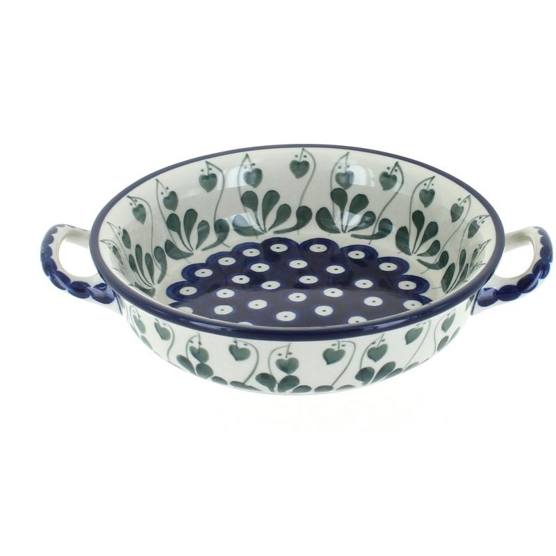 Blue Rose Polish Pottery C40 Ceramika Artystyczna Mini Casserole Dish with Handles, 1 of 2
