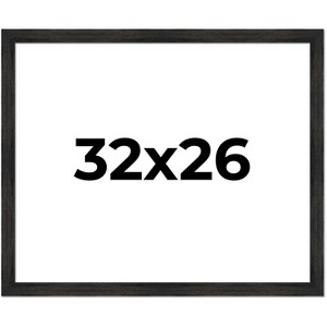 PosterPalooza | 32x26 Wide Barnwood Picture Frame, UV Acrylic, 6 Finishes - Grey, Brown, White, and Black - 1 of 4
