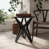 JIONJOY Modern Farmhouse Pedestal End Table - Distressed Round Side Table with Star Tripod Base for Living Room - 4 of 4