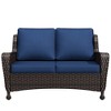UPTION Outdoor Patio Rattan Loveseat With Cushions - 2 of 4