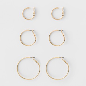 Hoop Earring Set 3ct - A New Day Gold, Women