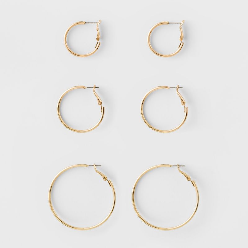 Hoop Earring Set 3pc - A New Day&#8482;, 1 of 2