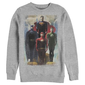 Men's Justice League Hero Artistic Poster Sweatshirt - 1 of 3