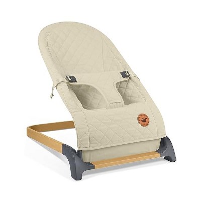 Baby Bouncer, Portable Bouncer Seat for Babies, Infants Bouncy Seat with Fabric, Natural Vibrations (Apricot)