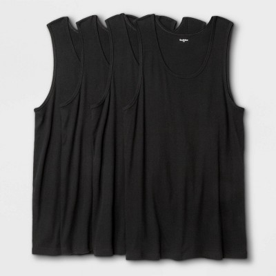 Men's Big & Tall 4pk Tank Top - Goodfellow & Co™ Black 4xl : Target