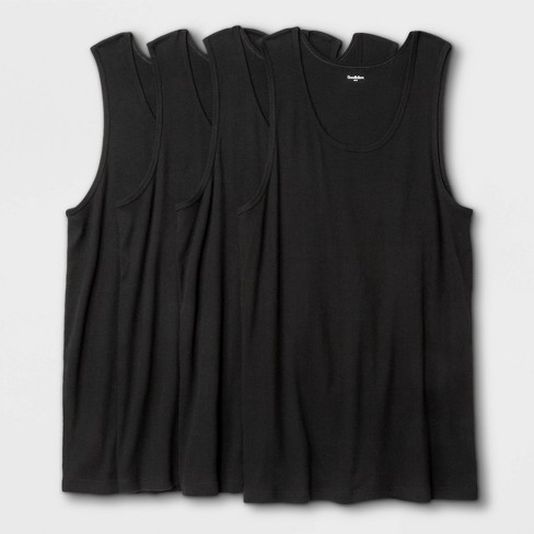 Men's Big & Tall 4pk Tank Top - Goodfellow & Co™ Black 3XL