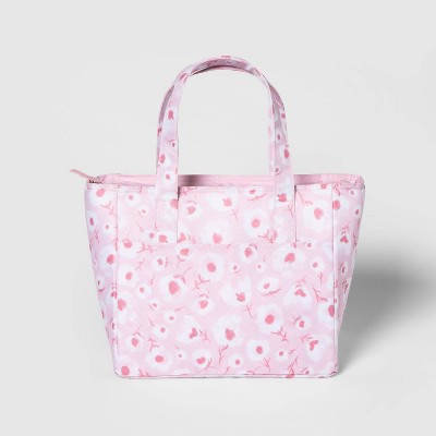 pink floral luggage