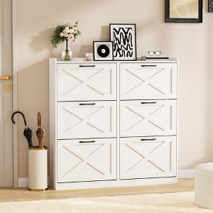 Shoe Storage Cabinet with 6 Flip Drawers - 1 of 4
