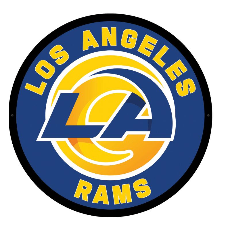 Evergreen Ultra-Thin Edgelight LED Wall Decor, Round, Los Angeles Rams- 23 x 23 Inches Made In USA, 1 of 7