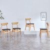 CAVINAS Rubberwood Dining Chair, Upholstered Side Chair with Rattan-Style Design, Small Curved Back, PU Cushion - 2 of 4