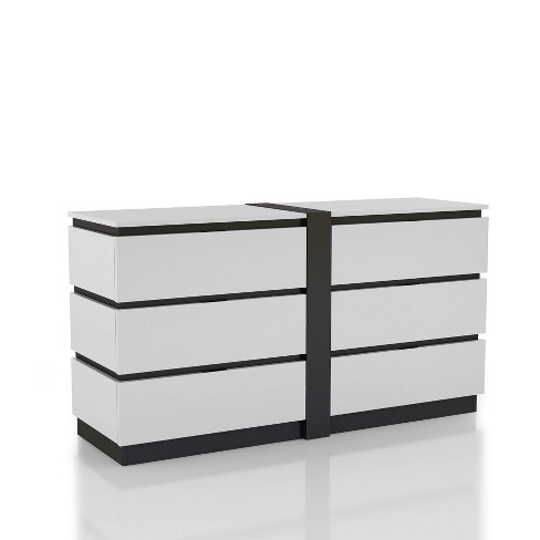 Pape Contemporary 6 Drawer Dresser White/Metallic Gray - miBasics - image 1 of 4