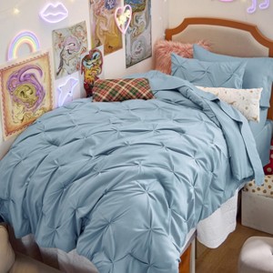 Bedsure Comforter Set – Solid Diamond Pintuck Design Bedding, Elegant and Soft Bed in a Bag for All Seasons - 1 of 4