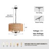 Ludomide Rustic Farmhouse Pendant Light Fixtures, 4-Lights Boho Chandelier, Hand Woven Chandeliers for Dining Room Kitchen Island - 3 of 4