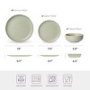 SEVOBAL 12-Piece Stoneware Dinnerware Set Microwave Dishwasher Friendly Stackable Matte Glaze Plates Bowls Service for 4, Green, 10"*10"*2.4" - 3 of 4