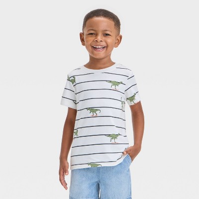 Toddler Boys' Short Sleeve Dino Skateboard T-Shirt - Cat & Jack™ Cream