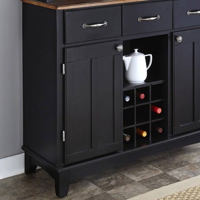 Black and Oak Wood 47" China Cabinet with Plexiglass Doors