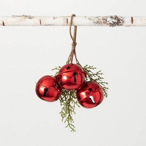 Sullivans 3 Metal Bells Ornament 9"H Green & Red - 1 of 1