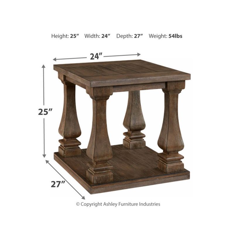 Heavenly Hued Distressed Weathered Gray Square End Table