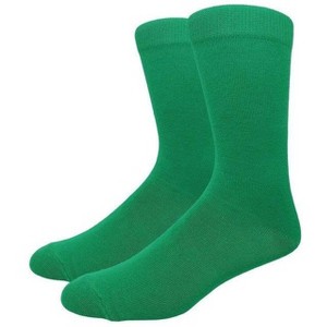 Solid Color Crew Cotton Dress Socks  from the Sock Panda (Men's Sizes, Adult Large) - 1 of 3