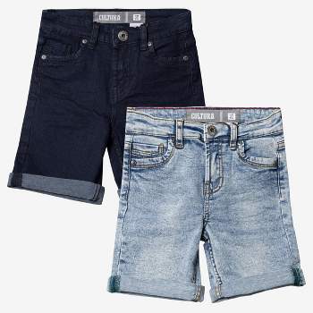 CULTURA Toddler Boy's Roll-Up Denim Shorts 2-Pack