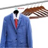DEILSY Wide Shoulder Wooden Hangers Non Slip Pants Bar (6 Pack) - 4 of 4