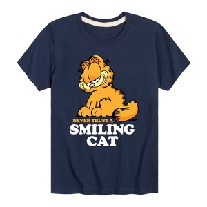 Boys' - Garfield - Never Trust Smiling Cat Short Sleeve Graphic T-Shirt - 1 of 4