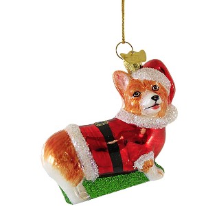 Kurt S. Adler 3.5 Inch Dog In Santa Suit Christmas Best Friend Tree Ornaments - 1 of 3