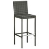 vidaXL Garden Bar Stools with Cushions 4 pcs Gray Poly Rattan - 3 of 4
