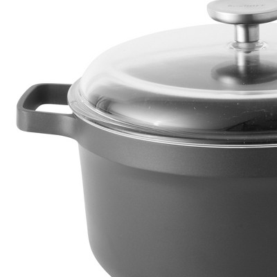 BergHOFF 5.2 Qt. Black Aluminum Non-stick Stock Pot with Glass Lid