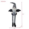 YOOCOZZ 4.3x3.5x23.5" Halloween Decoration Sitting Black Gnome With Wings & Black-White Plaid Hat - 4 of 4