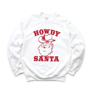 Simply Sage Market Women's Graphic Sweatshirt Howdy Santa Claus - 1 of 2