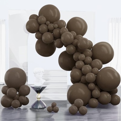 PartyWoo Balloons Dark Brown Boho Matte 18 12 10 5 Inch 100 pcs