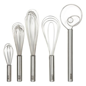 Tovolo 12" Stainless Steel Dough Whisk: Dishwasher-Safe Coil Whisk, 12.5" Length, Silver, 0.25 lbs - 1 of 3