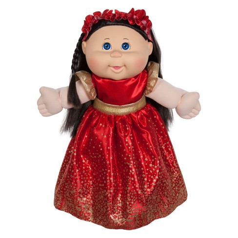 Cabbage Patch Kids Holiday Baby Doll Brunette Hair Blue Eyes