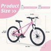 CAVINAS 24 Inch Kids Bikes with Double Disc Brake,Steel Bicycle with Adjustable Saddle & Handlebar for Garden & Outdoor,Pink - 2 of 4