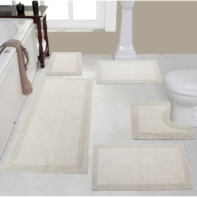 Home Weavers Luxury Collection 100% Cotton Tufted Bathroom Rug Set, Non-Slip Latex Bath Rug Set