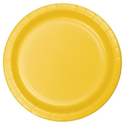 School Bus Yellow 9" Paper Plates - 24ct