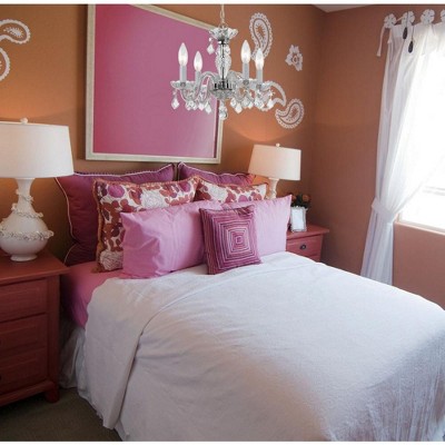 Elegant Mini 4-Light Polished Chrome Chandelier with Clear Hand Cut Crystals