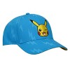 Pokemon Pikachu Winking Face Men's Blue Baseball Cap - 4 of 4