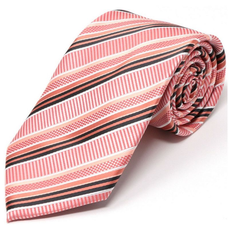 Men's Diagonal Stripe Micro Fiber Poly Woven Regular Neck Tie, 1 of 5